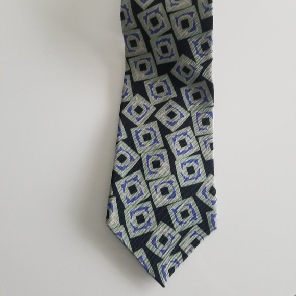 FRANK STELLA Geometric Design Italian Silk Tie - Picture 8 of 9